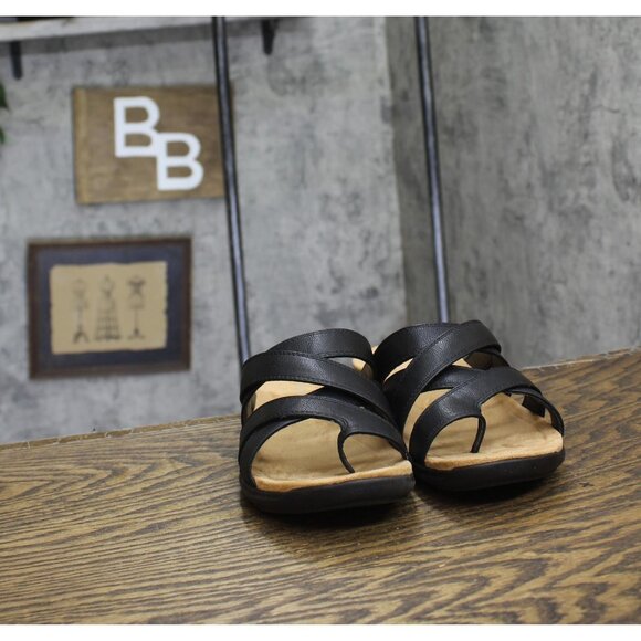 NWT Easy Spirit Womens Westly Strappy Toe Loop Slide Sandals SEWESTLY3 Black 9M - Picture 8 of 13